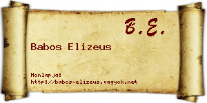 Babos Elizeus névjegykártya